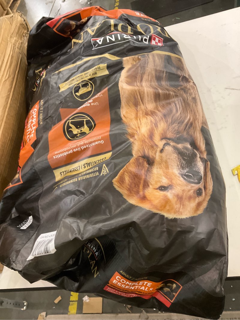 Condition photo showing Good Condition for Purina Pro Plan Complete Essentials Shredded Blend Beef and Rice Dog Food Dry Formula with Probiotics for Dogs - 35 lb. Bag
