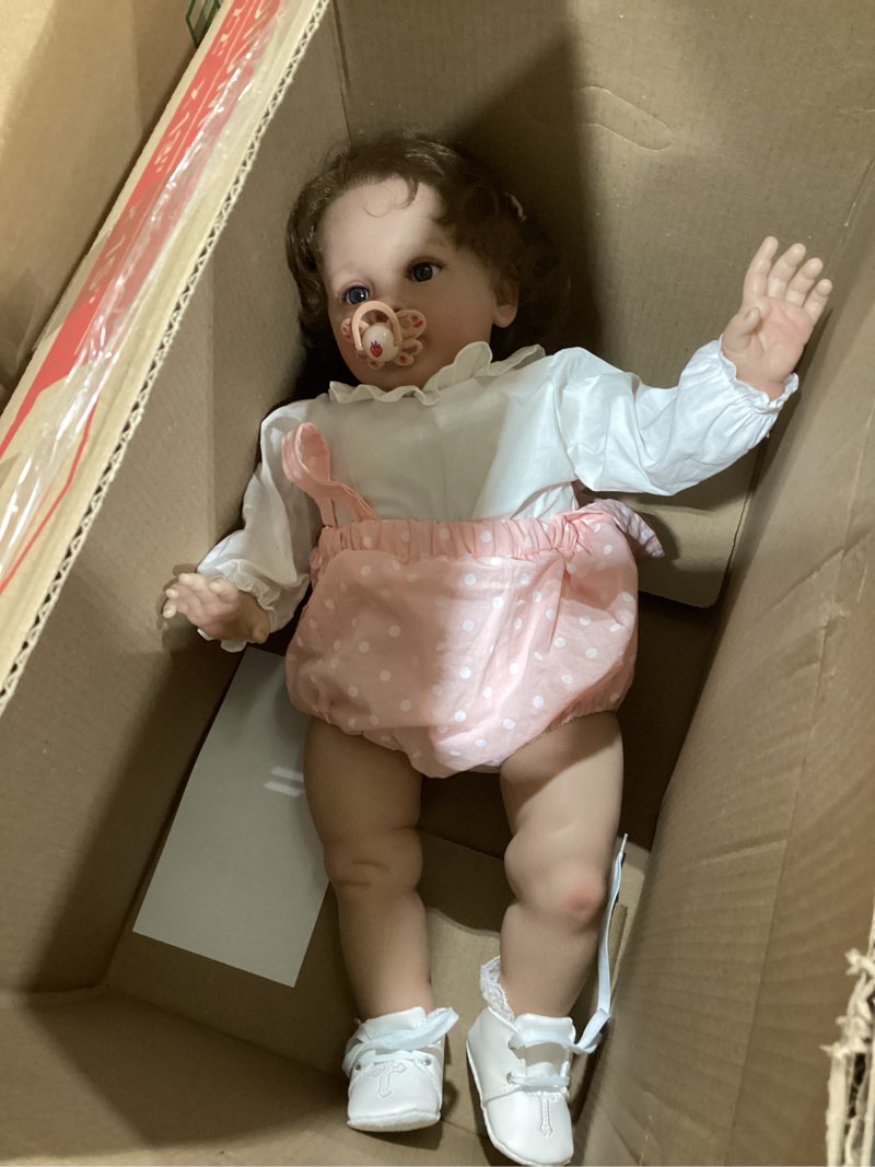 Condition photo showing As Is for kawayii 26 inch reborn toddler baby doll princess girl realistic newborn doll silicone soft vinyl real looking reborn baby doll toy lifelike set for kids age 3+… pippa
