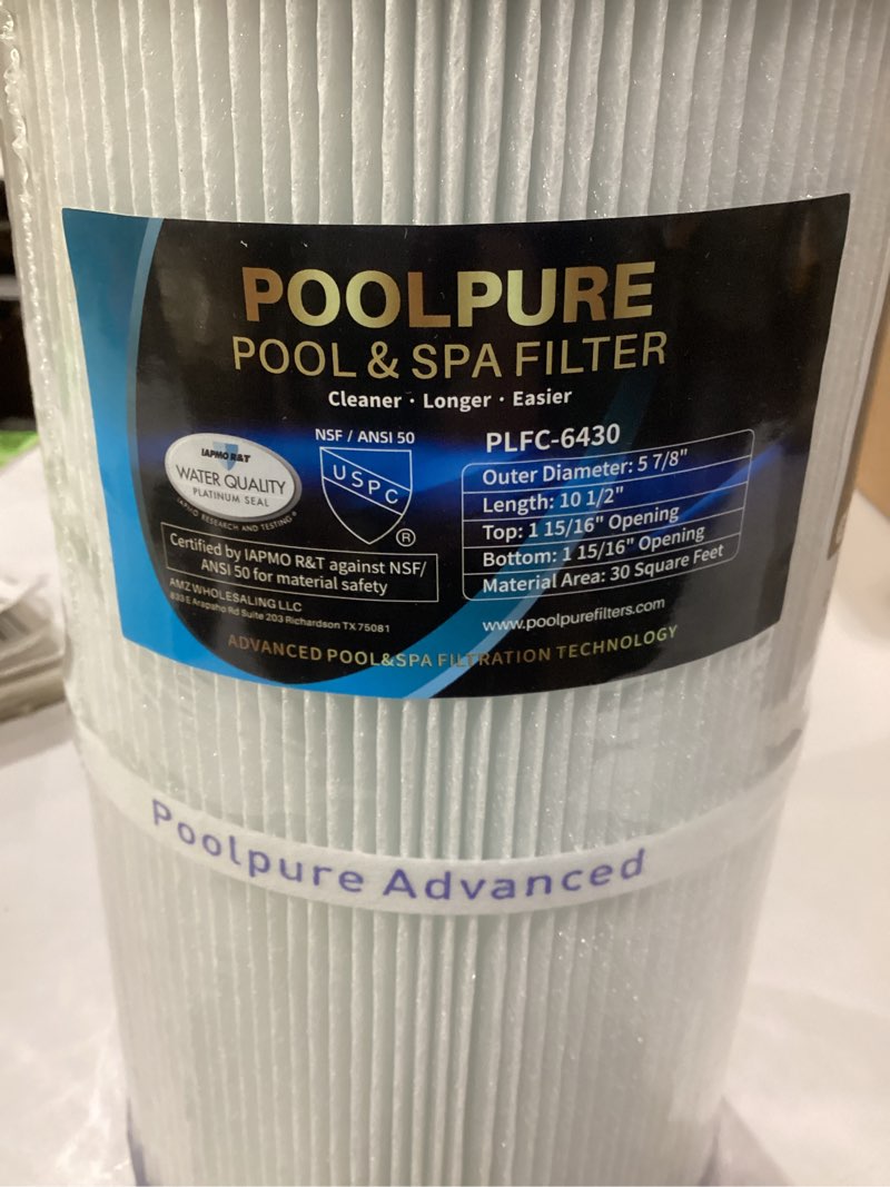 Condition photo showing New/Like New for POOLPURE C-6430 Spa Filter Replaces Watkins 31489, Pleatco PWK30, Filbur FC-3915, P/N0969601, 71825, 73178, 73250, 30 sq. ft. Hot Spring Spa Filter