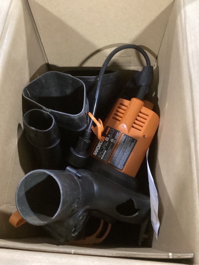 Condition photo showing As Is for WORX WG505 Trivac 12 Amp 3-in-1 Electric Leaf Blower/Leaf Vacuum/Mulcher, Metal Impeller for Fine Mulching 350CFM Blower/Vac/Mulcher