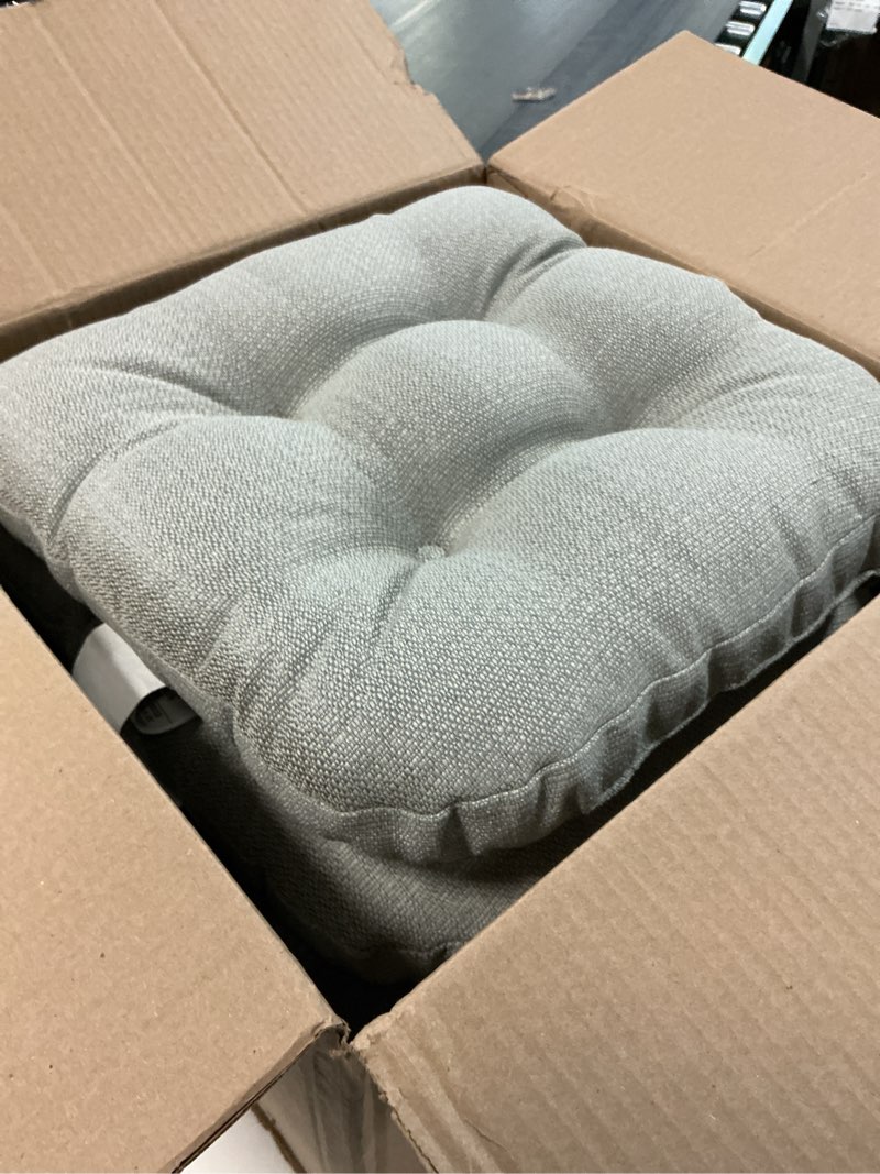 Condition photo showing Good Condition for Klear Vu Gripper Overstuffed Universal Non-Slip Dining Chair Cushions for Kitchen Decor or Office Use, U-Shaped Skid-Proof Seat Pad, 15x15 Inches, 4 Count (Pack of 1), 07 Gray