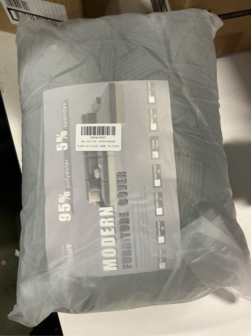 Condition photo showing New/Like New for Sofa Cover Washable Sectional Couch Covers Sofa Slipcovers for 3 Cushion Couch Pet Friendly L Shaped Couch Protector for Dogs Grey 3 PCS+1 Chaise