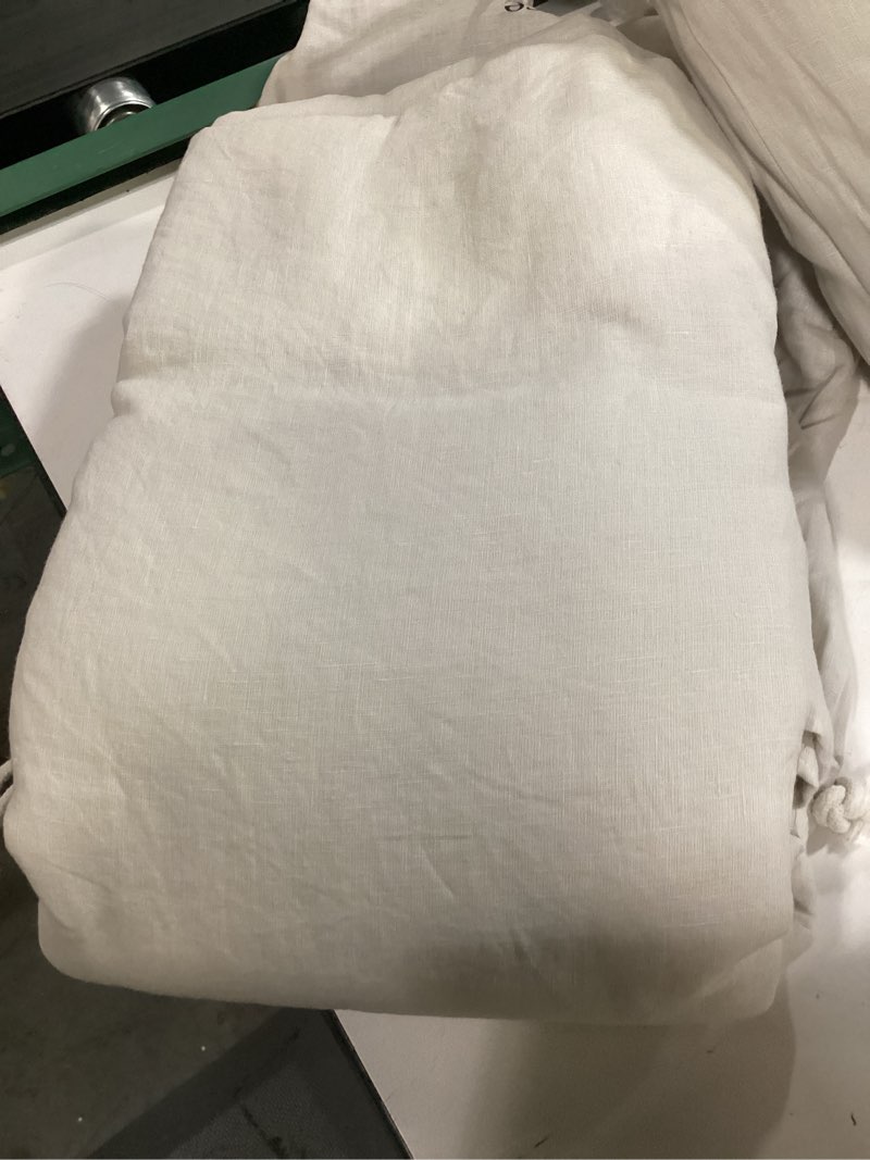 Condition photo showing Good Condition for european linen sheet set king- beige (quince) 
