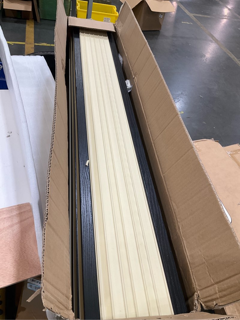 Condition photo showing Good Condition for wpc slat wall panels 12-pack 48x 6in & 4 trim accent black wood grain 3d wall panels interior wall modern décor