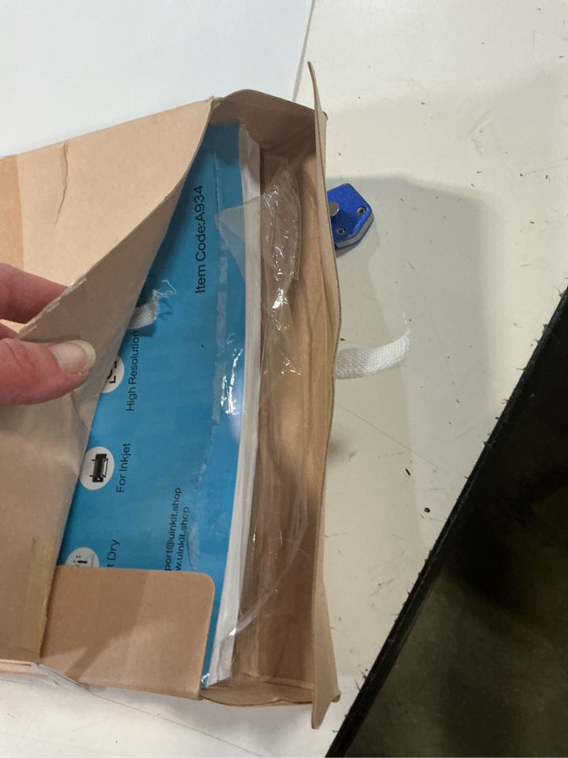 Condition photo showing New/Like New for uinkit 30lb thin flyer paper glossy 8.5x11 inkjet single side diy chip bag 115gsm photos picture for inkjet printer with dye ink letter size a4 brochure (8.5x11x210)