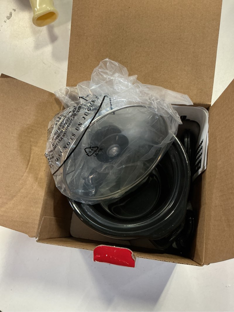 Condition photo showing New/Like New for Betty Crocker 0.7-Quart Mini Slow Cooker, Chocolatier & Simmer Pot, Electric Pot with Removable Stoneware Crock, Cool Touch Handles, Tempered Glass Lid, Perfect for Fondue & Dips, BC-2555R, Red 0.7 Quarts