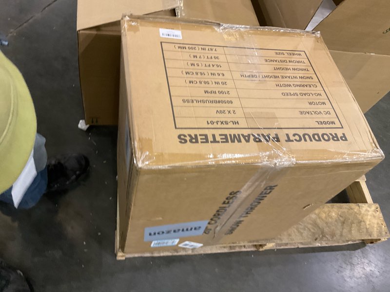 Condition photo showing As Is for Cordless Snow Blower Compatible with DeWalt 20V Battery(Tool Only), 20'' Brushless Electric Snow Thrower with Rotating Chute, 2 X 20V Battery Powered Snow Blower for Driveway Sidewalk Snow Removal