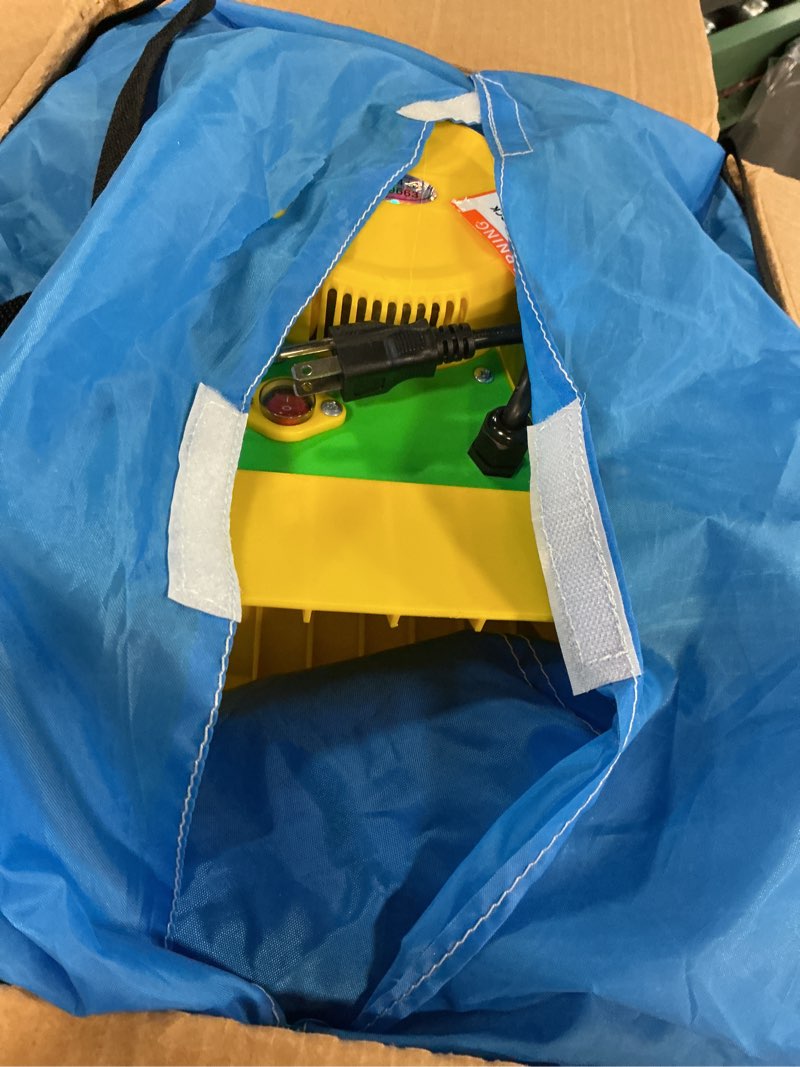Condition photo showing As Is for culaluva inflatable bounce house: bouncy castle 2-in-1 with slide for kids aged 3-6 - with 370w blower & storage bag - indoor outdoor play race car