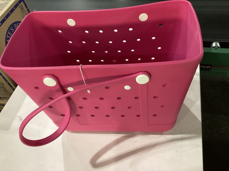 Condition photo showing As Is for rubber beach bag tote bag for women large sandproof travel tote bags for beach outdoor sports x-large sakura pink
