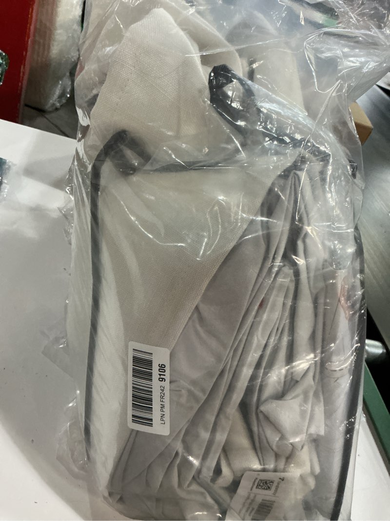 Condition photo showing Good Condition for pleateddrapes beige white dual layer blackout 102 inch length curtain panels 2 for sliding glass door, luxury pinch pleated flax linen ceiling track curtain thermal room darkening ivory window drapes beige white 40"w x 102"l (pack of 2)