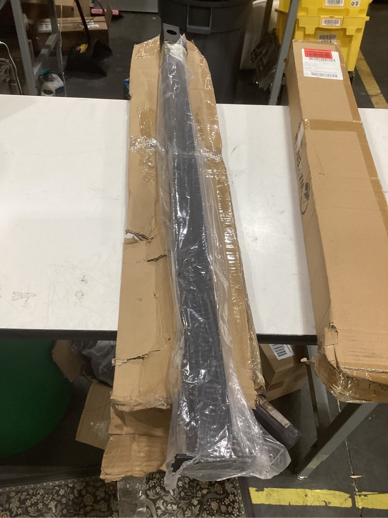 Condition photo showing As Is for cable railing post fascia mount-stainless steel square weldless 42"x2"x2" pre-drilled side mount metal post for wood deck, black line post black 1