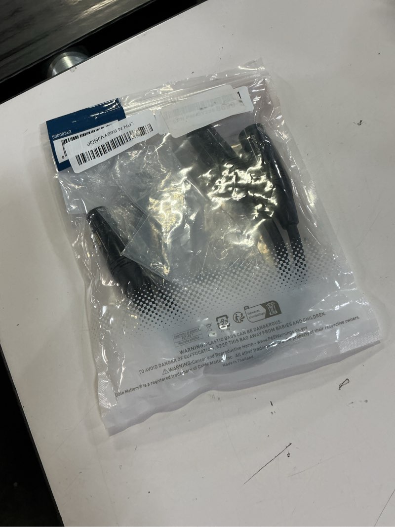 Condition photo showing New/Like New for cable matters 2-pack 5 pin to 3 pin dmx lighting cable - 6 inches, 5pin male to 3pin female xlr/dmx adapter cable, black