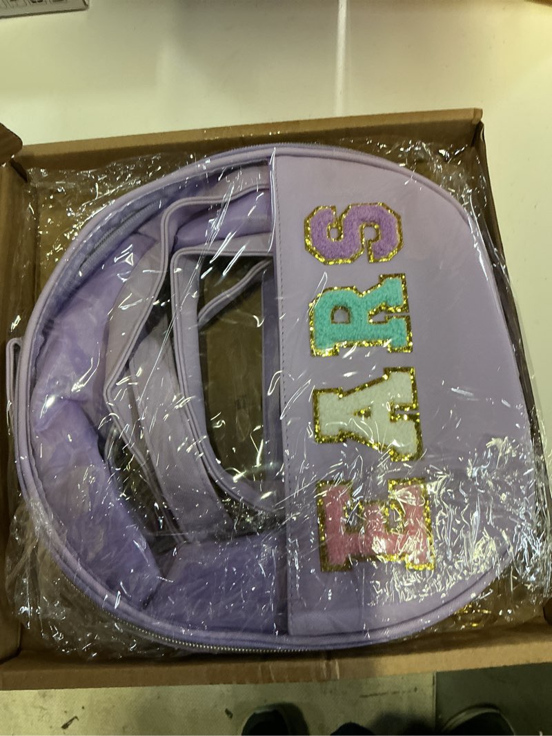 Condition photo showing Good Condition for translucent mouse ears travel case, chenille letter headband ears holder waterproof hair accessories organizer storage for women adults gift large thicken makeup snack bag for park travel purple