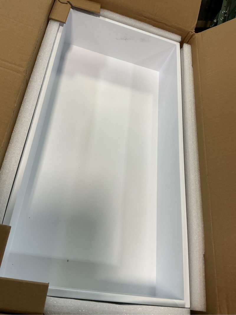 Condition photo showing As Is for Shower Niche 24 x 12, Recessed Shower Niche Insert Tile Ready No Tile Needed, White for Shower Wall, Over Mount Installation White 24W × 12H-Single Shelf