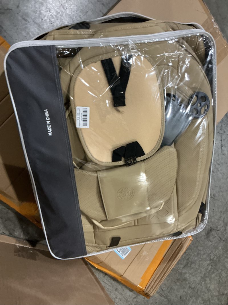 Condition photo showing New/Like New for ns yolo universal fit full coverage leather car seat covers for cars,suvs and pick-up trucks, car seat protector,automotive seat covers full set,car seat cushion,beige seat cover for 5 seats beige full set