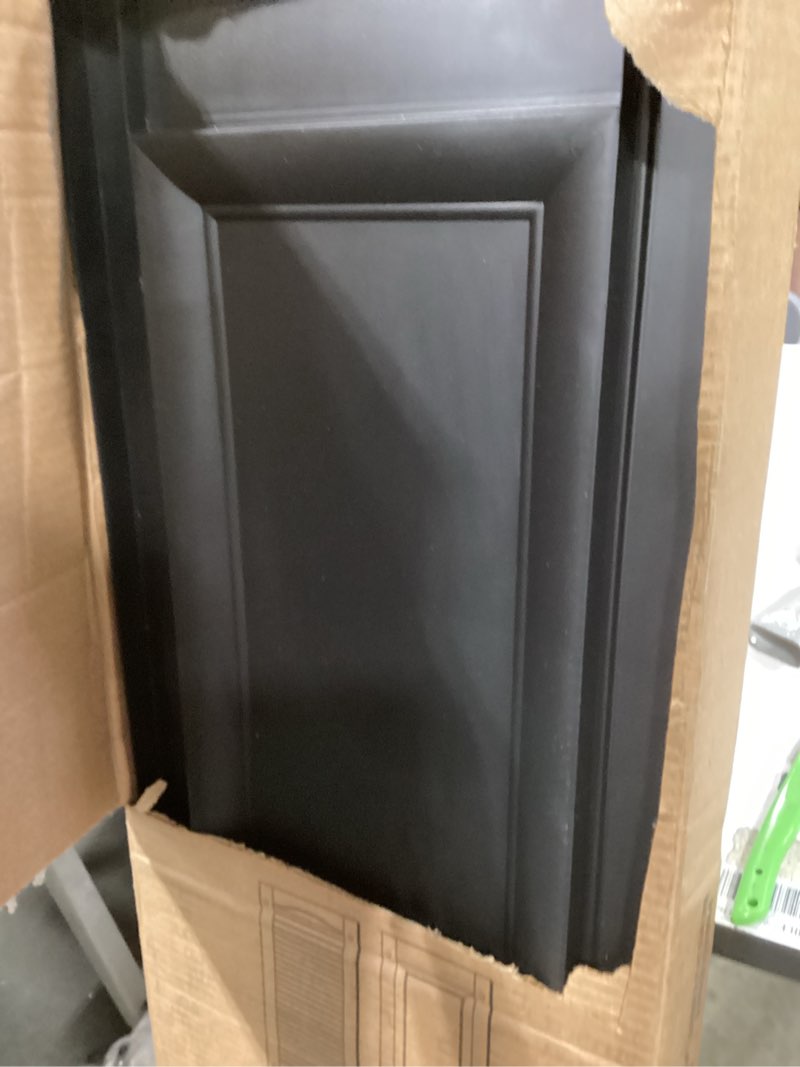 Condition photo showing Good Condition for 14 3/4"w x 55"h lifetime vinyl, standard two equal panels, raised panel shutters, w/installation shutter-lok's & matching screws (per pair), black