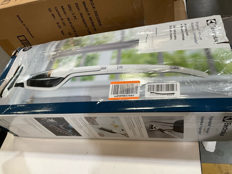 Condition photo showing As Is for electrolux ergorapido cordless 2-in-1 vacuum cleaner with high suction power and 180° easysteer mobility, 48-minute run time, 2 power modes, satin white standard