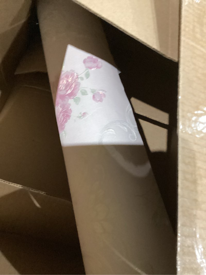 Condition photo showing As Is for Embossed Rose Floral Contact Paper Self Adhesive Non-Woven Wallpaper Peel and Stick Wall Decor for Girls Living Room Bedroom Kitchen Bathroom Wall (Pink, 20.83" x 117")