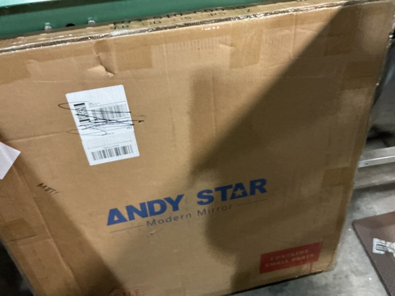 Condition photo showing New/Like New for ANDY STAR Round Wall Mirror for Bathroom, 30 Inch Black Circle Mirror Modern Premium Stainless Steel Metal Frame Wall Mounted for Bathroom, Entryway, Vanity, Living Room, Bedroom Black 30"L x 30"W