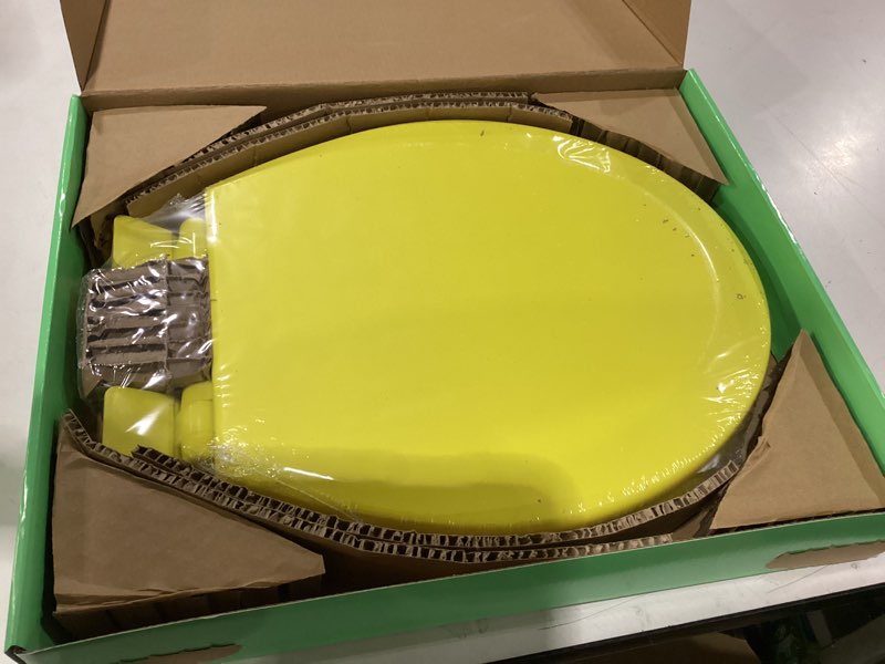 Condition photo showing New/Like New for Toilet Seat, Slow Close, Soft Touch, Ultra-Smooth Matte Finish (No Orange-Peel Texture), Premium Moulded Wood, Quick Release, PIKLiDS (Yellow, Round) Yellow Round