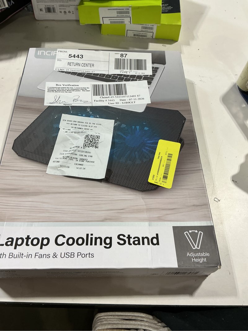 Condition photo showing Good Condition for incipio laptop cooling pad with dual fans & usb ports, adjustable ergonomic laptop stand with cooling mesh, foldable notebook cooler for 10–17” laptops, gaming & office use