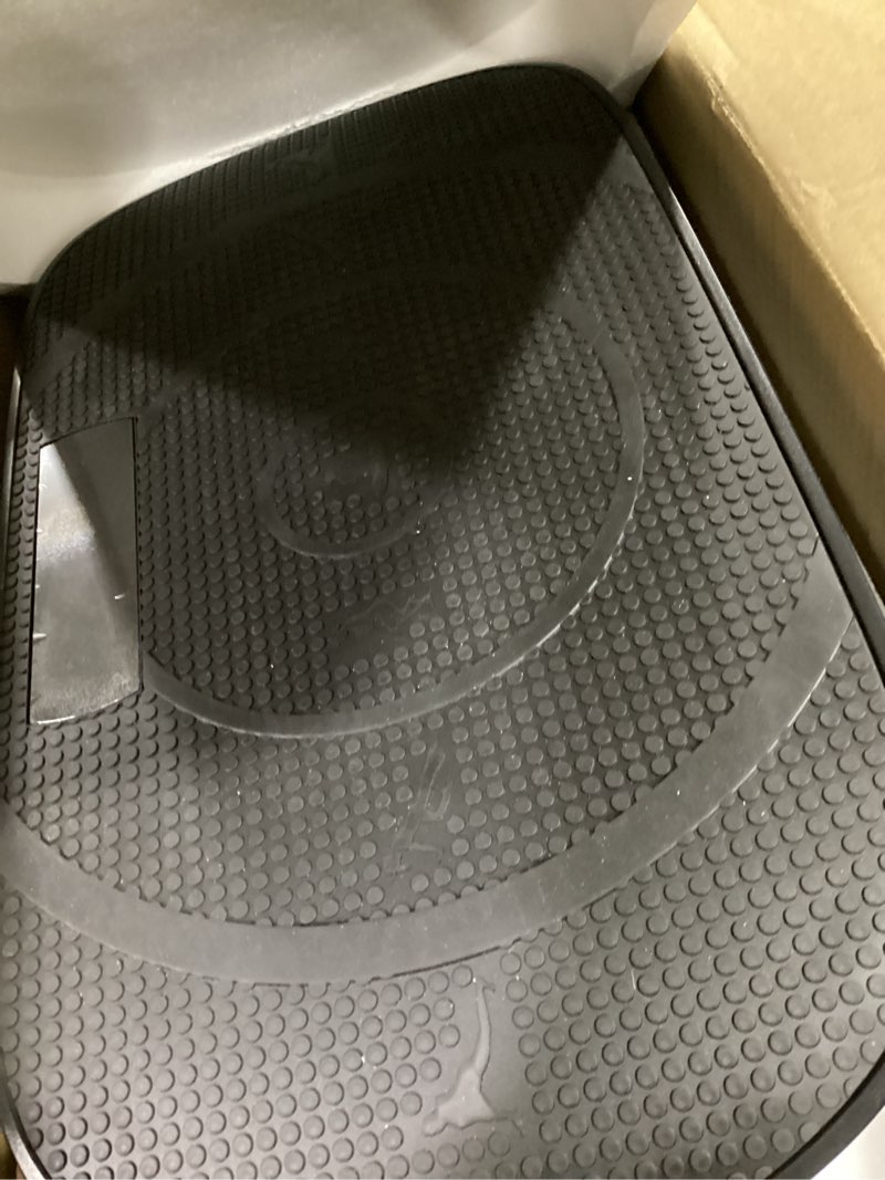 Condition photo showing As Is for merach vibration plate exercise machine, curved vibration plate for lymphatic drainage weight loss, vibrating plate with real-time calorie tracking on led display, workout equipment for home women men black