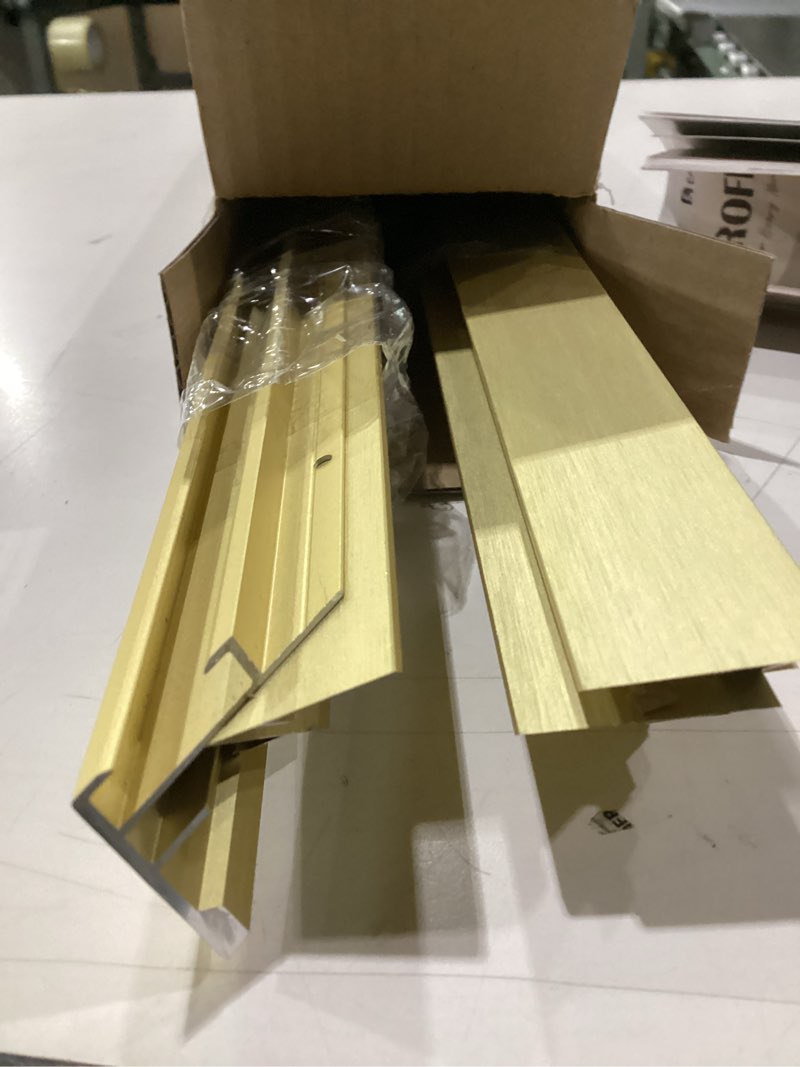 Condition photo showing Good Condition for FOLKOR Metal Floating Frame for 18x24 Canvas Paintings, DIY Canvas Frame with 5/6” Depth for Portrait Landscape Living Room Bedroom Office Wall Art Decor (Gold) 18x24" Gold