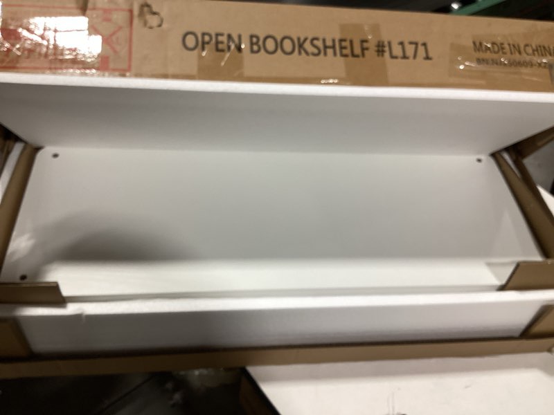 Condition photo showing Good Condition for IOTXY 5-Tier Wooden Shelf Bookcase - Modern Open Bookshelf, Free Standing Storage Rack, Multifunctional Display Stand for Home and Office, White, Rectangle 5-Tier White