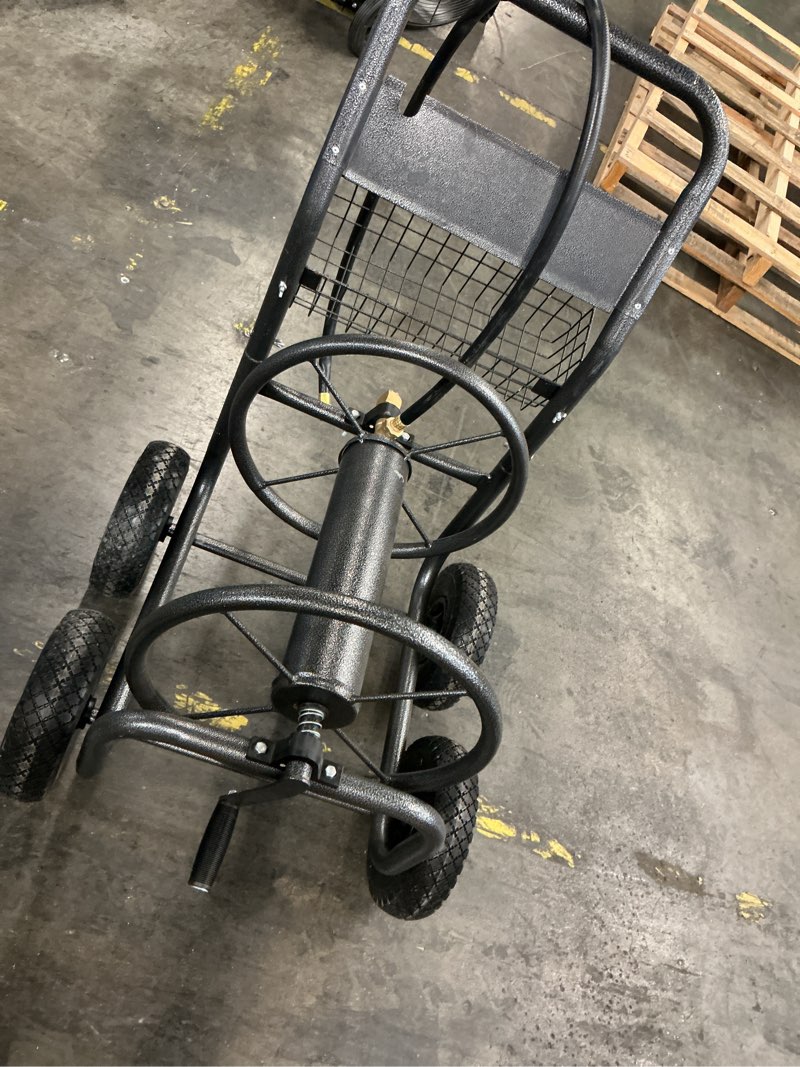 Condition photo showing As Is for project source steel 250-ft cart hose reel