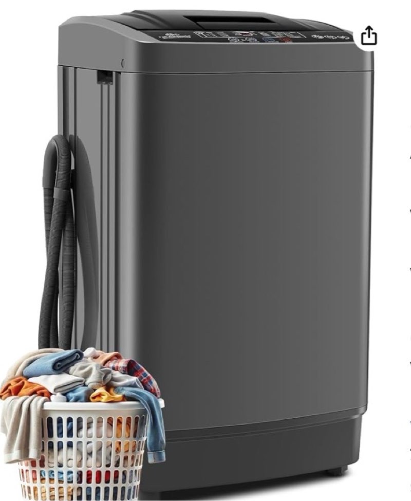 Portable Washing Machine 17.7lbs Full-Automatic Compact Washer Machine for Apartment, 10 Wash Progra
