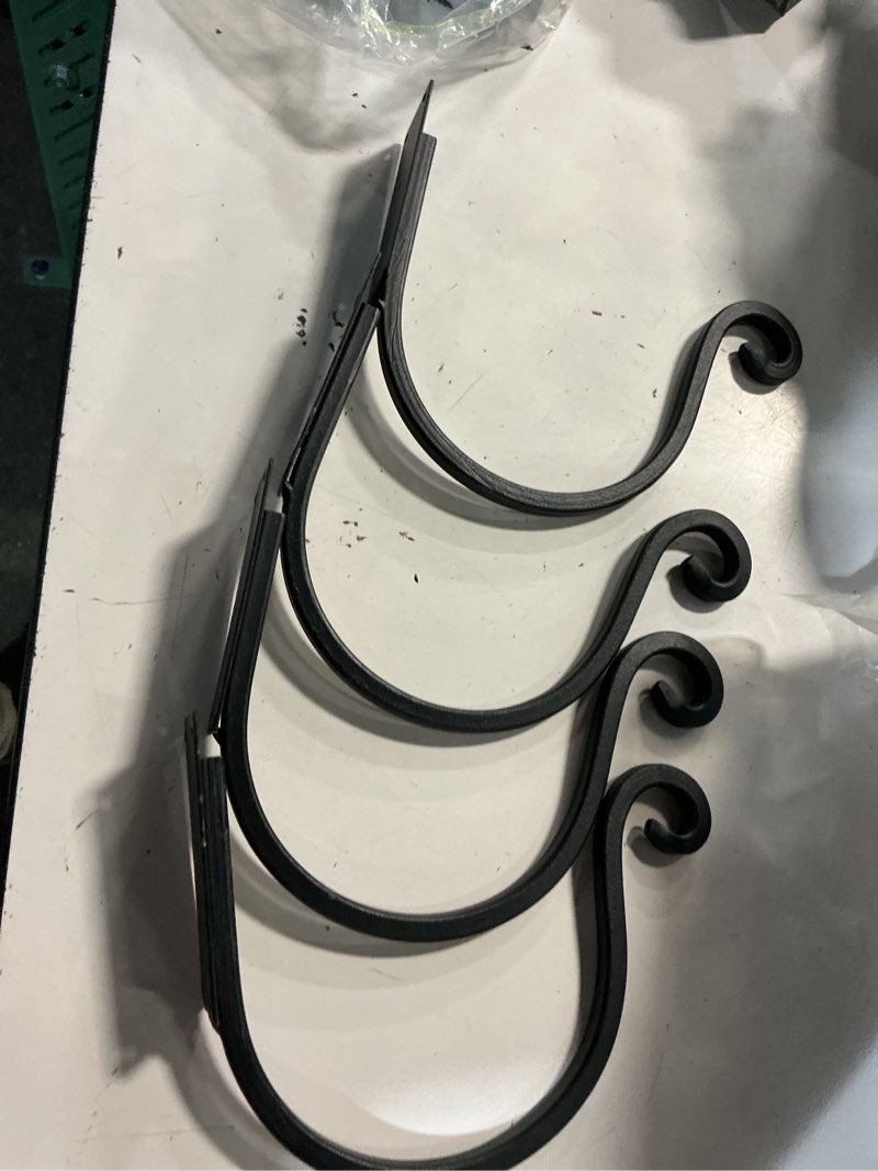 Condition photo showing Good Condition for 4 pack hanging plant hangers outdoor, 12" rust-resistant metal wall hooks for bird feeders & flower baskets