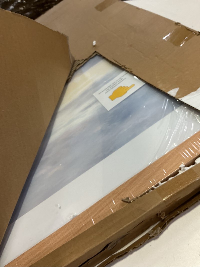 Condition photo showing Good Condition for VNVNK 24x24 Frame Natural Wood Color, Perfect for 24x24 Inch Picture without Mat or 20x20 Inch Picture with Mat, Home Wall Decor Picture Frame-1 PCS 24x24 Natural