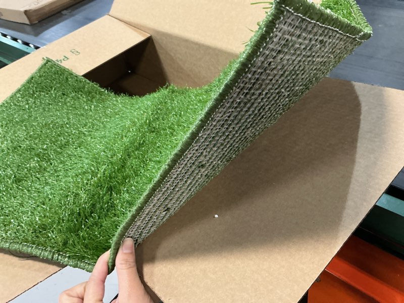 Condition photo showing As Is for (incomplete 1 piece only) hompet dog grass pad with tray large, 2 pcs artificial grass training pads with pee baffle patch puppy turf potty for indoor and outdoor use, ideal for small and medium dogs (30\"×20\") dog toilet:30”×20”+2 pcs replacement grass mats