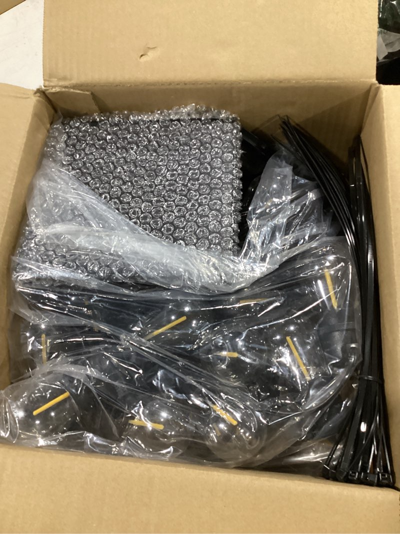 Condition photo showing Good Condition for minetom 100ft solar-string-lights-outdoor-waterproof, 31+2led s14 shatterproof bulb, patio lights with remote type-c port timable, 3 light modes dimmable solar string lights for outside, yard, camping 100ft(31 sockets)