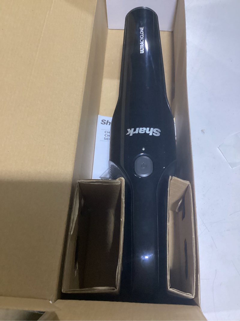 Condition photo showing As Is for shark ultracyclone pet pro plus cordless hand vacuum, powerful suction, handheld vacuum for car & home, pet power brush, crevice tool, scrubbing brush, xl dust cup, black, ch951