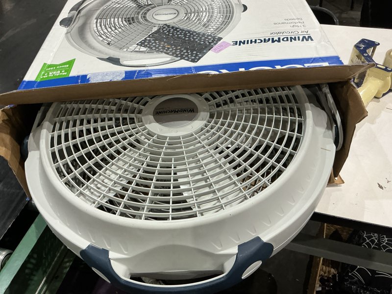 Condition photo showing Good Condition for lasko wind machine fan, air circulator fan with 3 speeds, 20" model 3300, gray