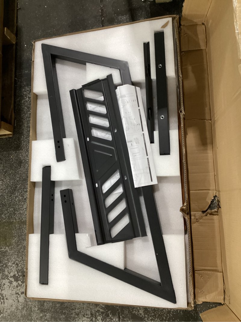Condition photo showing Good Condition for heavy duty mobile tv stand rolling tv cart with wheels for 32-85 inch flat/curved led/lcd/oled portable floor tv stand with wooden shelves, height adjustable holds up to 220lbs,max vesa 600 x400mm fit 32"-85" tvs