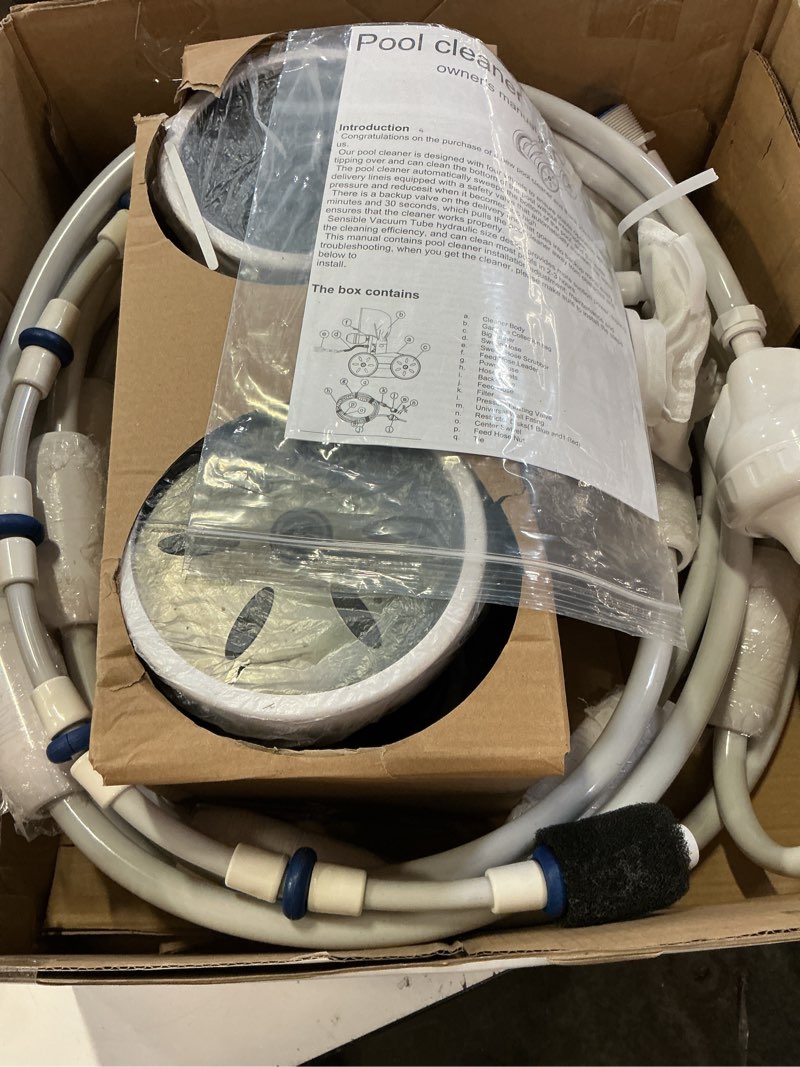 Condition photo showing As Is for upgrade pool pressure side sweeper: professional solution for cleaning your swimming pool (four wheels better than three)