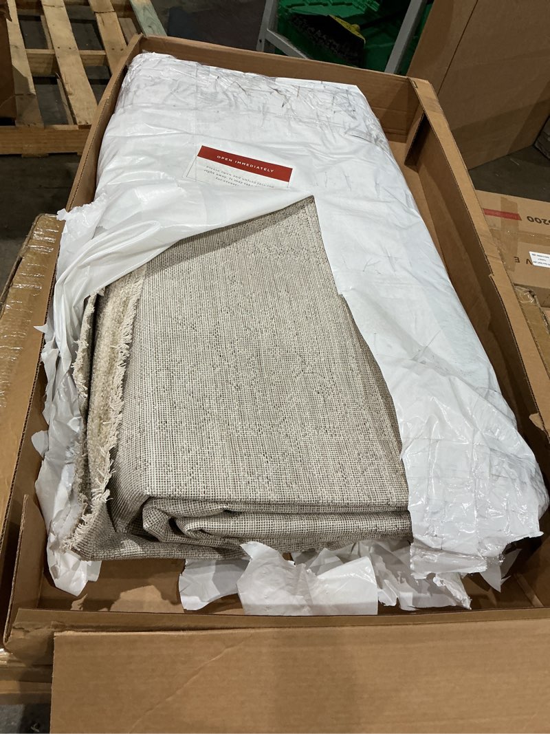 Condition photo showing As Is for area rugs for living room: washable neutral abstract rug for bedroom large soft modern dining room rugs indoor floor low pile carpet for home office nursery