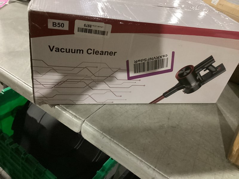 Condition photo showing New/Like New for Cordless Stick Vacuum Cleaner, 38Kpa Powerful Suction Vacuum Cleaner with LED Headlight, Detachable Battery, 8-in-1 Lightweight Handheld Vacuums for Pet Hair Carpet and Hardwood Floor, Red