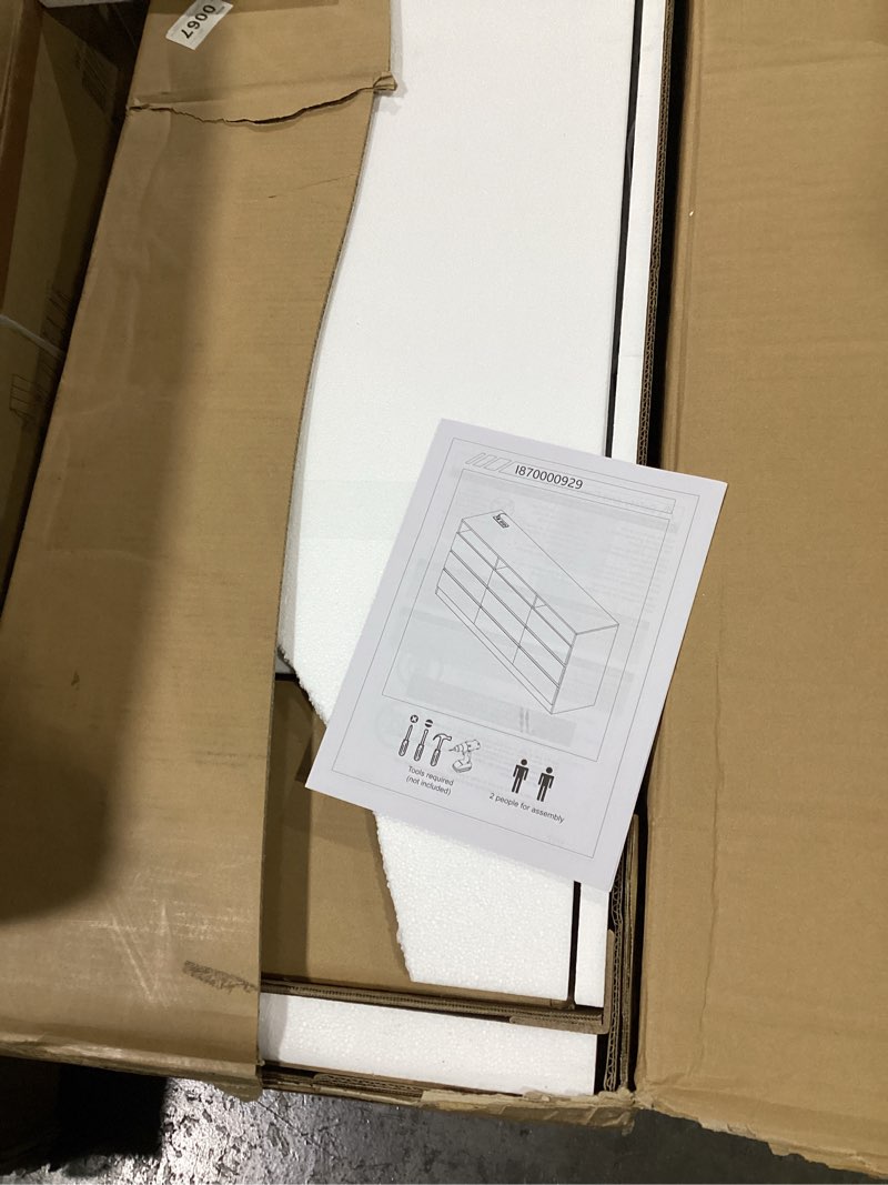 Condition photo showing As Is for (similar to )9 drawer dressers for bedroom, black dresser with led lights and power outlet, wood led dresser, double wide modern chest of drawers for bedroom, entryway, hallway black 15.8\"d x 47.2\"w x 39.9\"h (8 drawers)