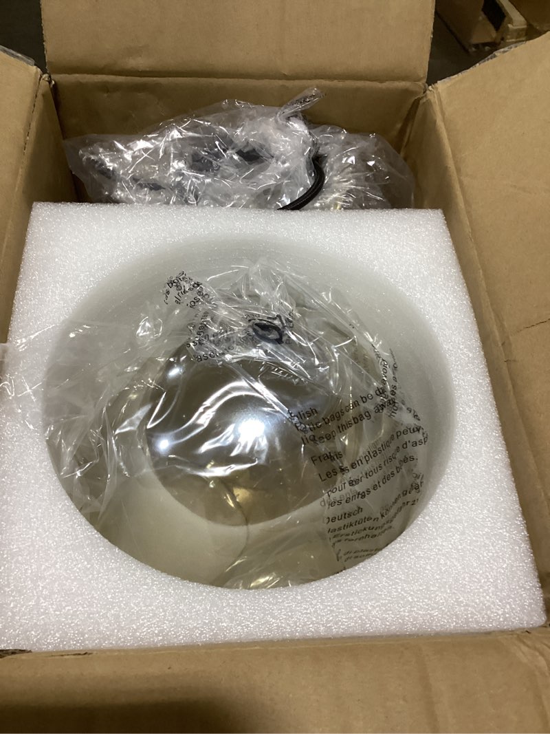 Condition photo showing Good Condition for BOKT Mid Century Modern Globe Pendant Light Large Amber Glass Pendant Light Fixtures Contemporary Adjustable 1 Light Brushed Gold Hanging Light Single Indoor Kitchen Island Lighting 7.9"-Amber