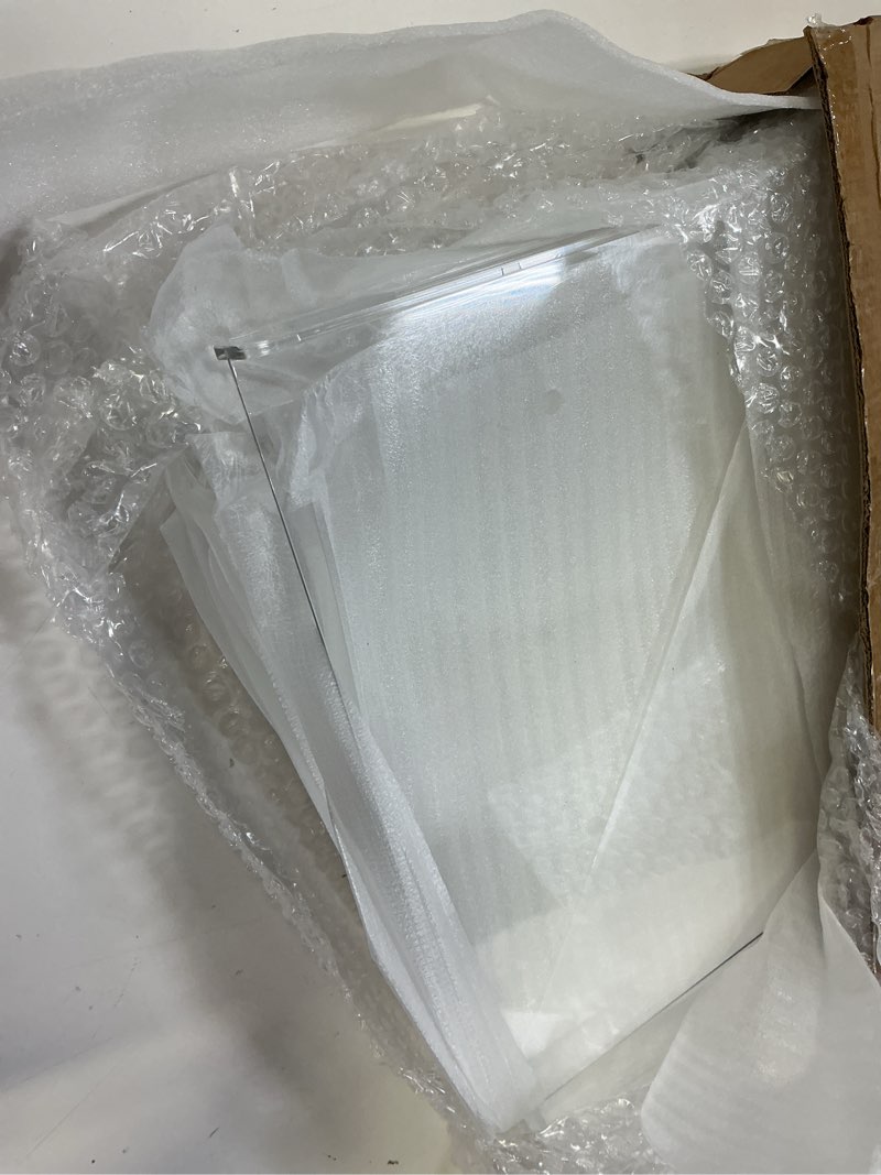 Condition photo showing Good Condition for 12 inches [extra tall version] clear shelf dividers for closet organization and storage, 6 pack purse organizer for closet acrylic adjustable bookshelf for organization, perfect for sweater, clothes clear (12 inches tall, higher style) 6pack