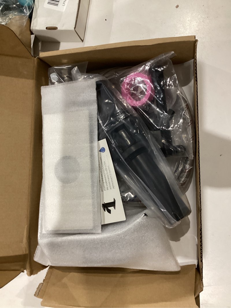 Condition photo showing As Is for Bathroom Faucet Brushed Nickel Modern Waterfall Bathroom Sink Faucet with Single Handle Suitable for 1 or 3 Holes,Supply Deck Plate and Hose Brushed Nickel Short