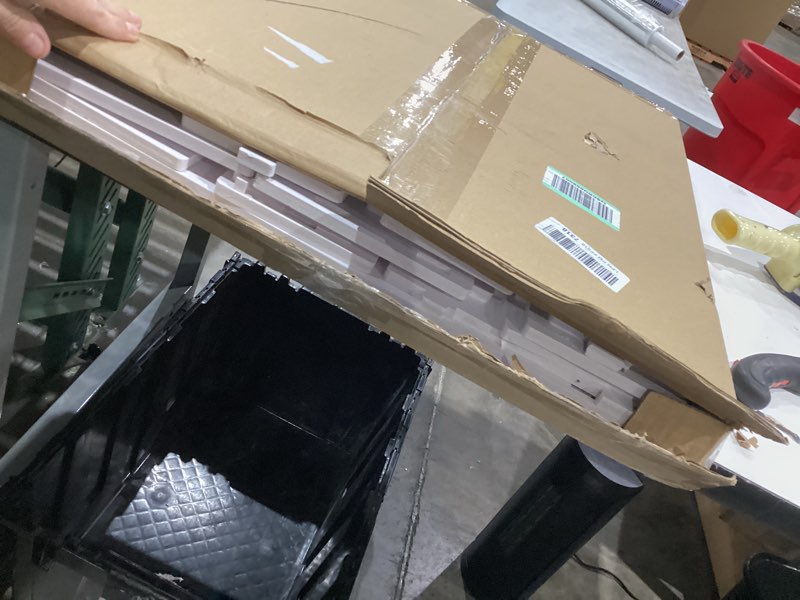 Condition photo showing Good Condition for Slim Bathroom Storage Cabinet with Toilet Paper Holder, Small Narrow Floor Cabinet with Drawers & Lockable Wheels, Modern White Bathroom Cabinet Organizer for Tissues, Towels, Toiletries