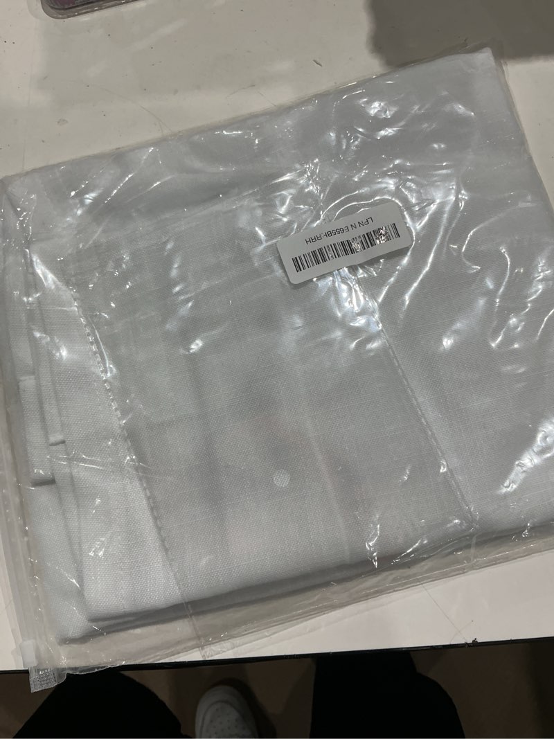 Condition photo showing Good Condition for white kitchen cafe curtains 24 inch length for small window treatments 2 panels set back tab pocket top tier curtains semi sheer linen short bathroom curtain for closet door coverings 30x24 long 30"w x 24"l (pack of 2) white
