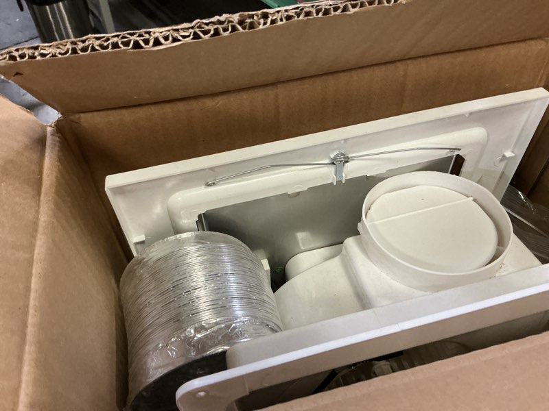 Condition photo showing As Is for bathroom exhaust fan with light 130 cfm, quiet 1.0 sone, cutout 9.8"x9.8", 12in grille, 4in duct, 6500k 1200lm led light bath ceiling vent fan combo for bathroom toilet moisture & odor removal