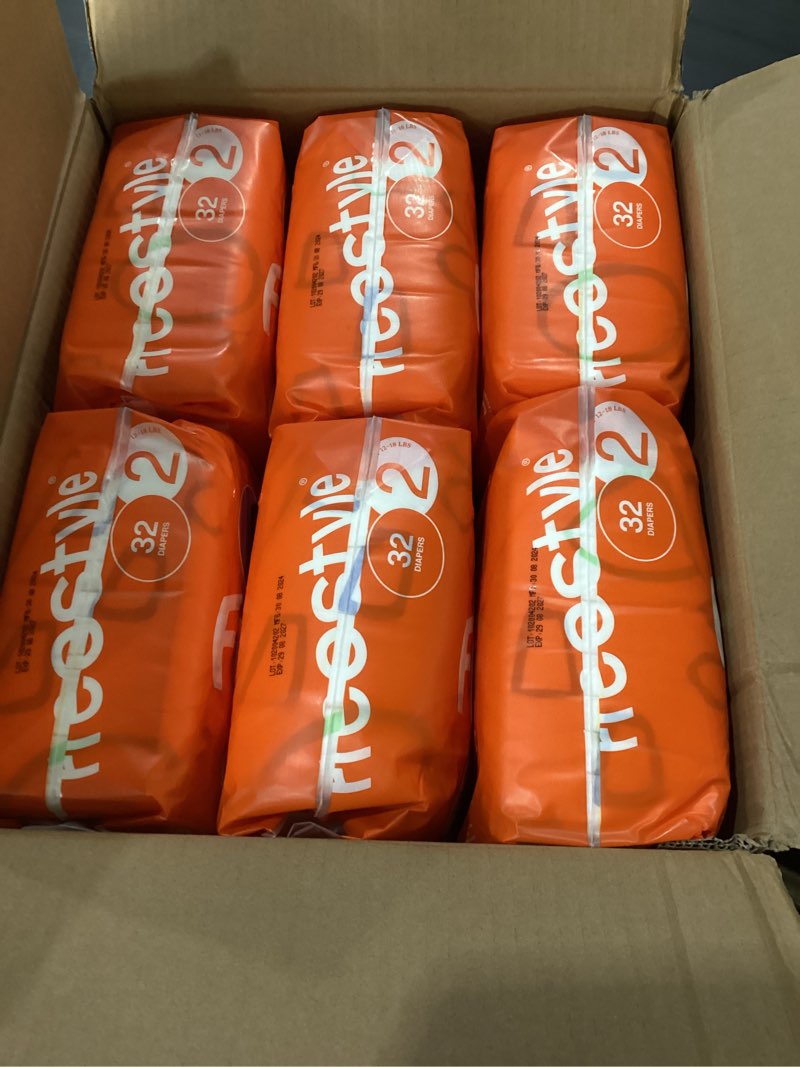 Condition photo showing New/Like New for free~style hyper absorbent ultra soft tcf luxury diapers, size 2, 32 count (6 pack)
