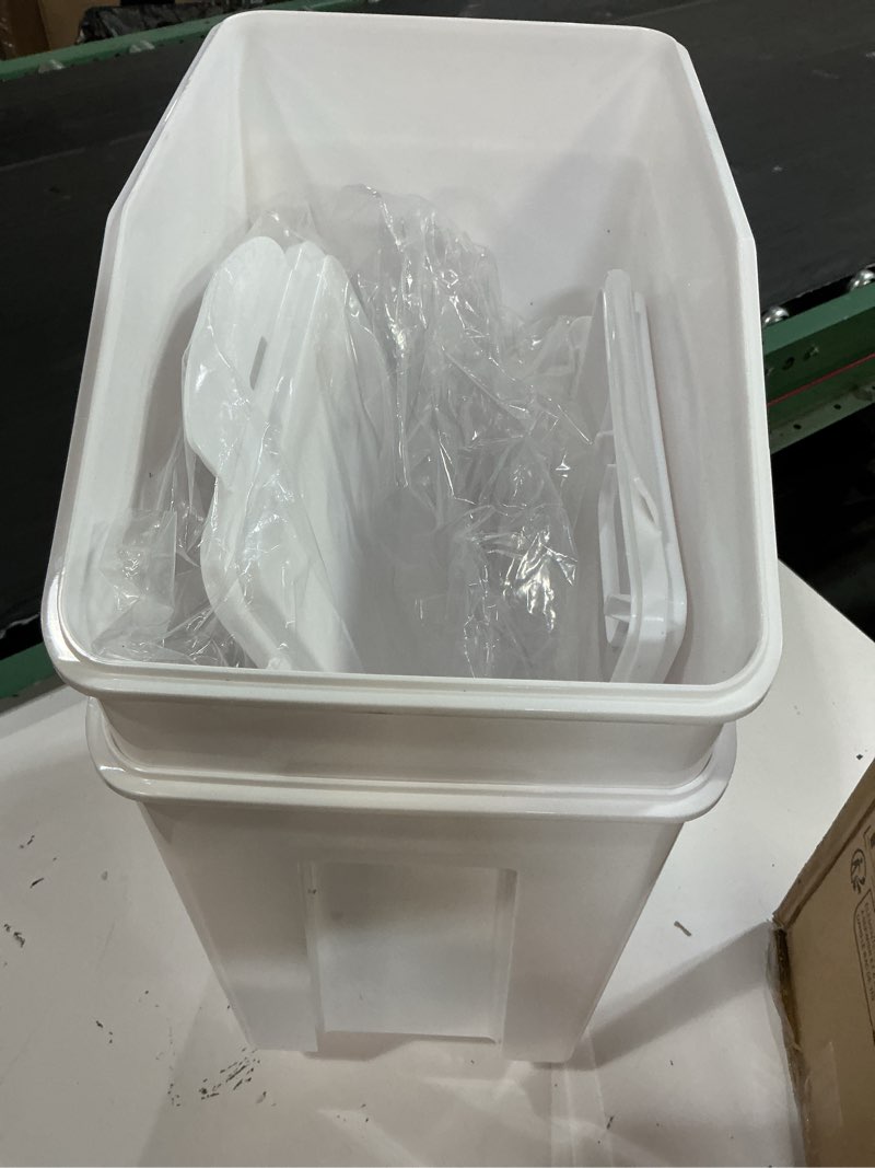 Condition photo showing Good Condition for vevor rice storage container, 4.5gallon/20l x2 capacity large dog food dispenser bin, kitchen ingredient grain cereal flour bin, pet food containers with wheels, 2 measuring cups, airtight lid, 2 pack 4.5 gallon*2