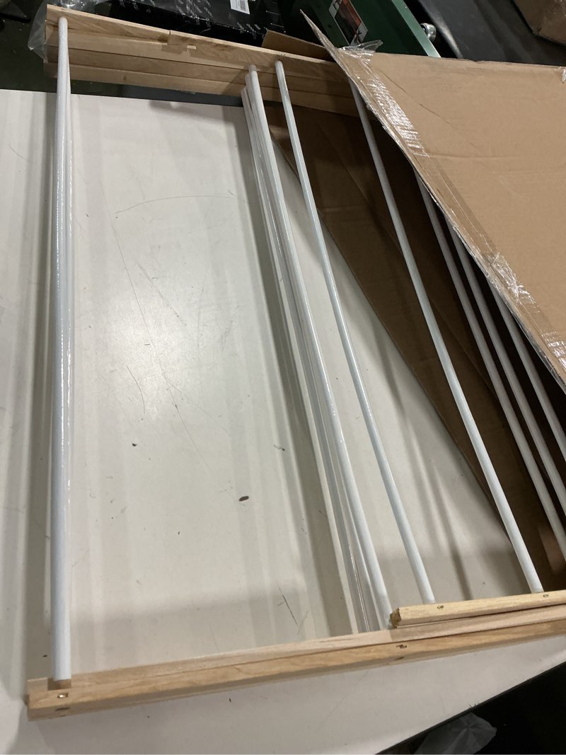 Condition photo showing As Is for Household Essentials 5001 Collapsible Folding Wooden Clothes Drying Rack For Laundry | Pre Assembled Natural/White Birch